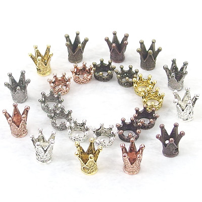 #ad charming solid metal crown charms bracelet necklace connector spacer beads DIY $3.49
