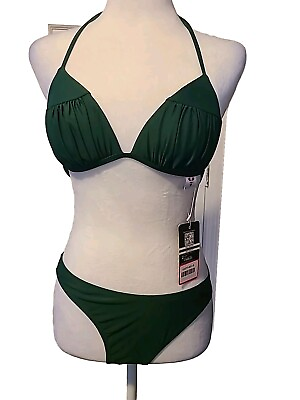 #ad shekini bikini 2pc Small Green $8.99