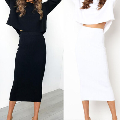 #ad Womens High Waist Hip Bodycon Skirt Solid Slim Long Straight Skirt Pencil Skirt $12.66