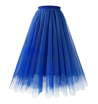 #ad Women#x27;s Skirt Layered Mesh Ballet Prom Party Tulle Tutu A Line Midi Skirt $19.99