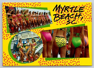 #ad Postcard Sexy Beach Bikini Contest Girls Myrtle Beach SC c1980s 90s V24 $9.99