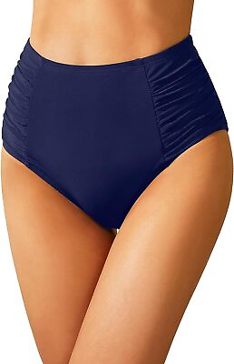 Tempt Me Women High Waisted Bikini Bottoms Full Coverage Swimsuit Bottoms Ruched $45.90