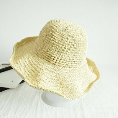 Summer Ladies Sun Beach Straw Hat Floppy Foldable Wide Brim Women Garden Gift US $9.59
