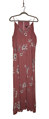#ad EXPRESS $98 Sleeveless V Neck Maxi Dress Rose Floral Print XL $23.19