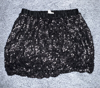 #ad Cherokee Girls Black Sparkle Holiday Short Skirt Elastic Waist Size XL 14 16 $12.88