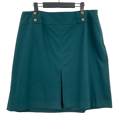 #ad Talbots Short A Line Skirt Business Womens 16W Zinc Blue Cotton Vented Side Zip $23.39