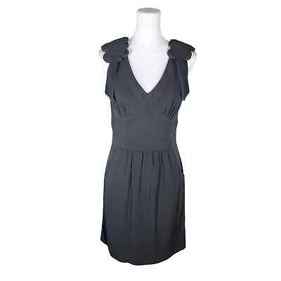 #ad Leifsdottir Ornamental Shoulder Epaulette Sleeveless Black Cocktail Dress Size 6 $48.00