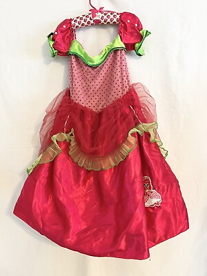 #ad Strawberry Shortcake Girls Costume Party Dress with Padded Hanger Size 3 amp; Up $12.99