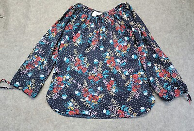 Vintage Sears Womens Floral Top Size 12 Long Sleeve $19.99