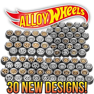 #ad 1 64 Scale ALLOY v4 Metal 2 Piece Real Rider Wheels Rims Tires Set Hot Wheels $12.99