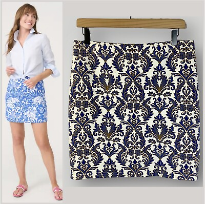 #ad J. MCLAUGHLIN Floral Damask Print Knit Pencil Skirt Business Versatile Size 6 $22.00