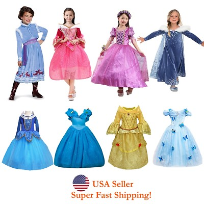 Sleeping Beauty Rapuzel Bella Cinderella Esla Anna Princess Costume Girls Dress $19.98
