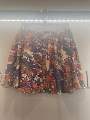 #ad bluejuice Womens Mini button designer Skirt Size XS Multicolor Birdie Print $11.36