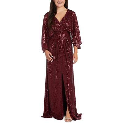 #ad Nightway Womens Faux Wrap Long Party Evening Dress Gown BHFO 1534 $26.99
