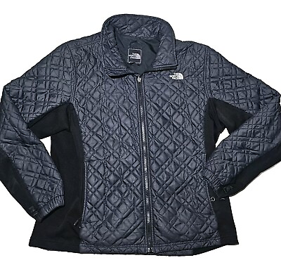 #ad #ad The North Face Mens Quilted Light Puffer Jacket XL Black Thermoball Full Zip $47.77