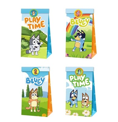#ad Bluey 12 Pc Party Gift Bag Bluey birthday Party Supplies $16.88
