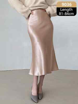 #ad Silk Satin Skirts for Women High Waisted Skirt Women A Line Elegant Skirts $28.80