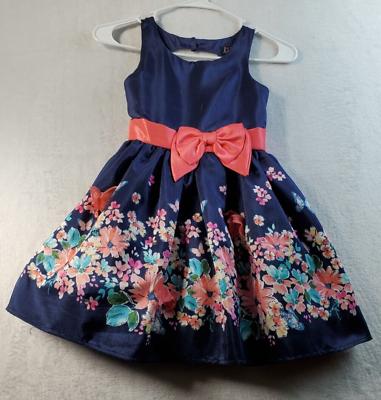 Lilt Girls Dress Youth 6X Multi Floral Polyester Sleeveless Back Zip EUC $5.08