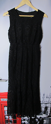 #ad Enfocus Studio Lined Black Lace Evening Maxi Dress Size 6 Party Funeral Cruise GBP 14.99