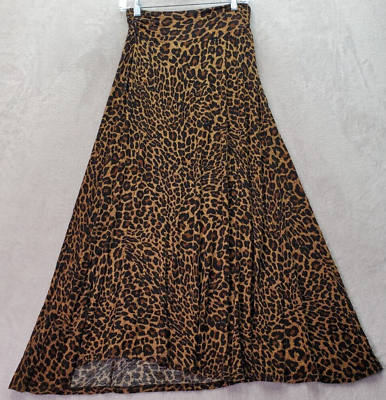 #ad Bobeau Long Maxi Skirts Women#x27;s Medium Multi Leopard Print Rayon Elastic Waist $24.93