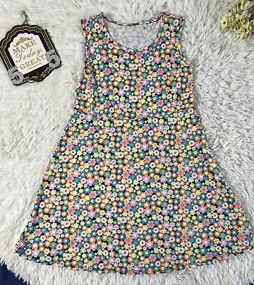 #ad Wonder Nation Girl#x27;s Floral Sleeveless Dress Size XL 14 16 Plus $9.35
