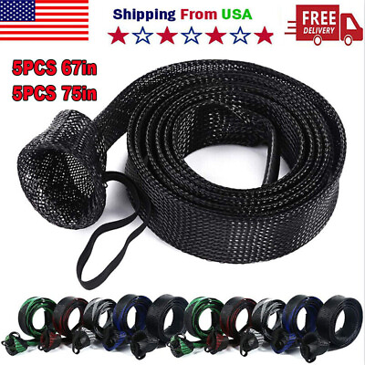 10PCS Fishing Rod Sleeve Braided Mesh Cover Socks Protector Pole 67in 75in $18.99