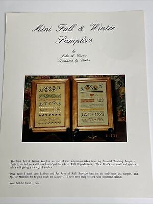 Traditions by Carter Mini Fall amp; Winter Samplers Cross Stitch Pattern $8.00