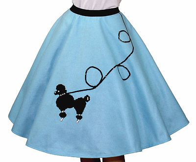 #ad Light Blue FELT Poodle Skirt Girl Size SMALL Ages 4 6 Waist 17quot; 21quot; $25.95