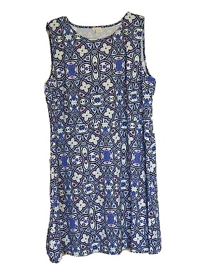 Womens Talbots Sleeveless Colorful Dress Floral Blue Summer Plus Size 22W $27.99