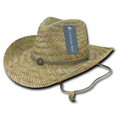 DECKY Straw Lifeguard Cowboy Hat Hats One Size Mens Womens Beach Natural $17.95