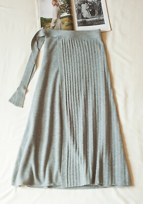 Cashmere gray midi skirt for women camp;a size xs s $72.00