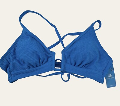 #ad #ad NWT Bikini Top Women#x27;s Size S Swimsuit Blue Light Padding Adj Straps $14.00