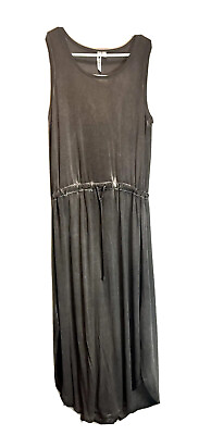 Cable amp; Gauge Gray Maxi Tank Dress Size Large Sleeveless T Shirt Dress Long $23.99