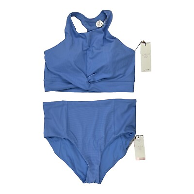 Calia By Carrie Underwood Bikini Women’s Xtra Large Blue Ribbed Swimwear $34.95
