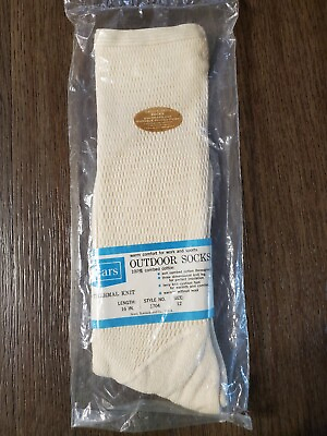 #ad SEARS ROEBUCK Outdoor Socks 100% Combed Cotton Size 12 Sani Gard Length 16quot; 1704 $10.00