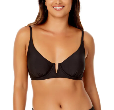 #ad Anne Cole Limited Edition Ladies Swim V Wire Bikini Top Size XXL Black $16.14
