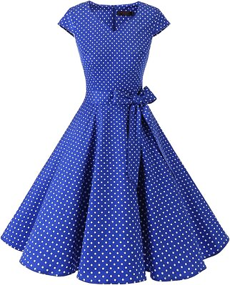 #ad DRESSTELLS Women#x27;s Vintage Tea Dress Prom Swing Cocktail Party Dress with Cap Sl $80.31
