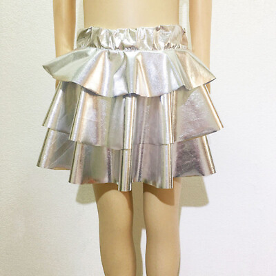 #ad Kids Girl Tutu Skirt Layered Tiered Costume Fancy Dress Shiny Pleated Frill $21.00