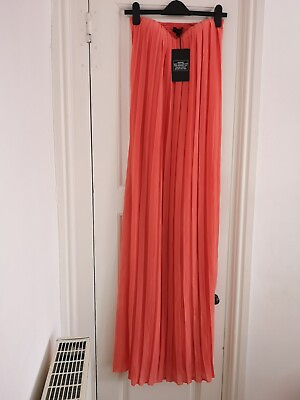 #ad Missguided long maxi pleated orange dress GBP 18.00