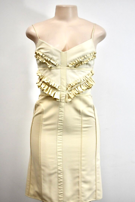 #ad ALBERTA FERRETTI Ivory Cocktail dress Size 4 on Sale DL $74.25