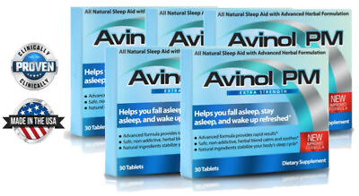 #ad Avinol PM Extra Strength 5 Pk Non Habit Forming Rapid Herbal Melatonin 5mg $225.00