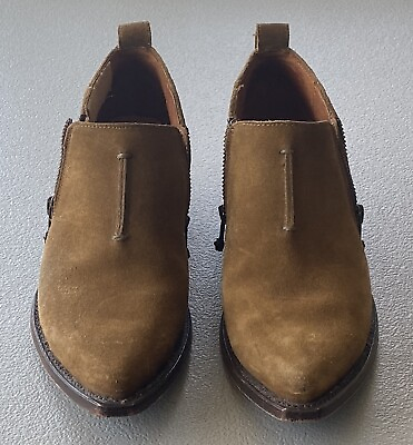 #ad FRYE Sacha Moto Suede Leather Double Zipper Ankle Boots Womens Western Size 8 $69.00