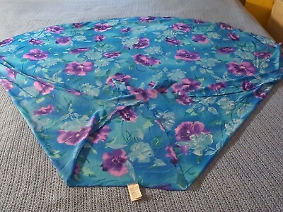 #ad Lands End Womens Medium BEACH COVER UP Wrap Blue Purple Hibiscus Pre Owned $11.00