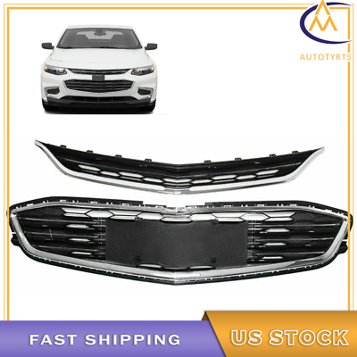 #ad For 2016 2018 Chevrolet Malibu Front Bumper Upperamp;Lower Grille ABS Plastic Grill $37.37
