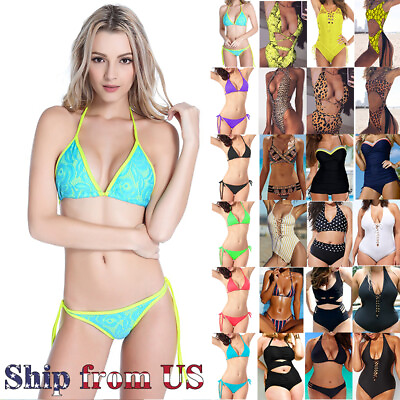 #ad #ad Women One Piece Swimsuit Bikini Swimwear Monokini Swim Suit Regular To PLUS SIZE $9.99