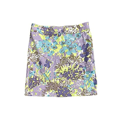 #ad Talbots Purple Floral Skirt Women#x27;s Size 8 Petite $14.99