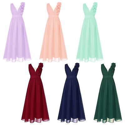 #ad Kids Girl#x27;s Sundress Vacation Dresses Evening Dress Bridesmaid Clothing A Line $22.74