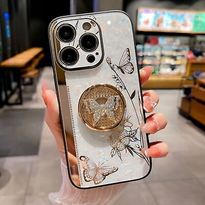 #ad For iPhone 13 Pro Max Shockproof Bling Case Cute Cover Ring Stand for Girl Woman $7.99
