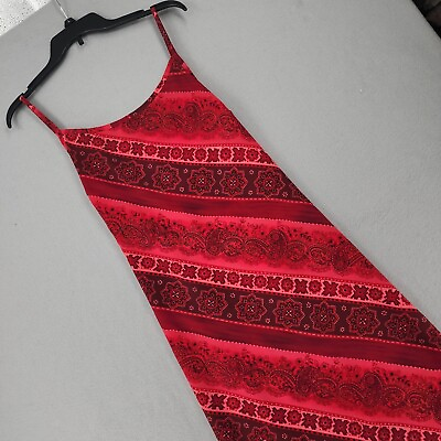 California Concepts Junior Dress Spaghetti Strap Aline Tie Red Paisley Size 13 $9.99