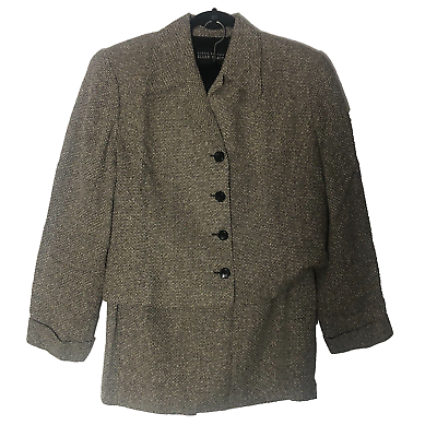 #ad Vintage Linda Allard Ellen Tracy Silk Jacket and Mini Skirt Suit Size 14 $59.99